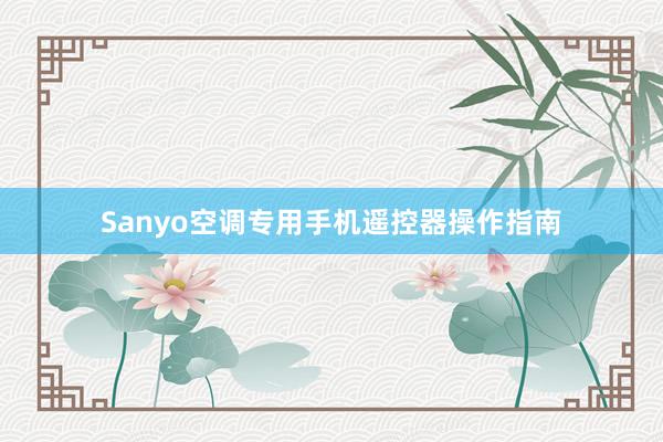 Sanyo空调专用手机遥控器操作指南